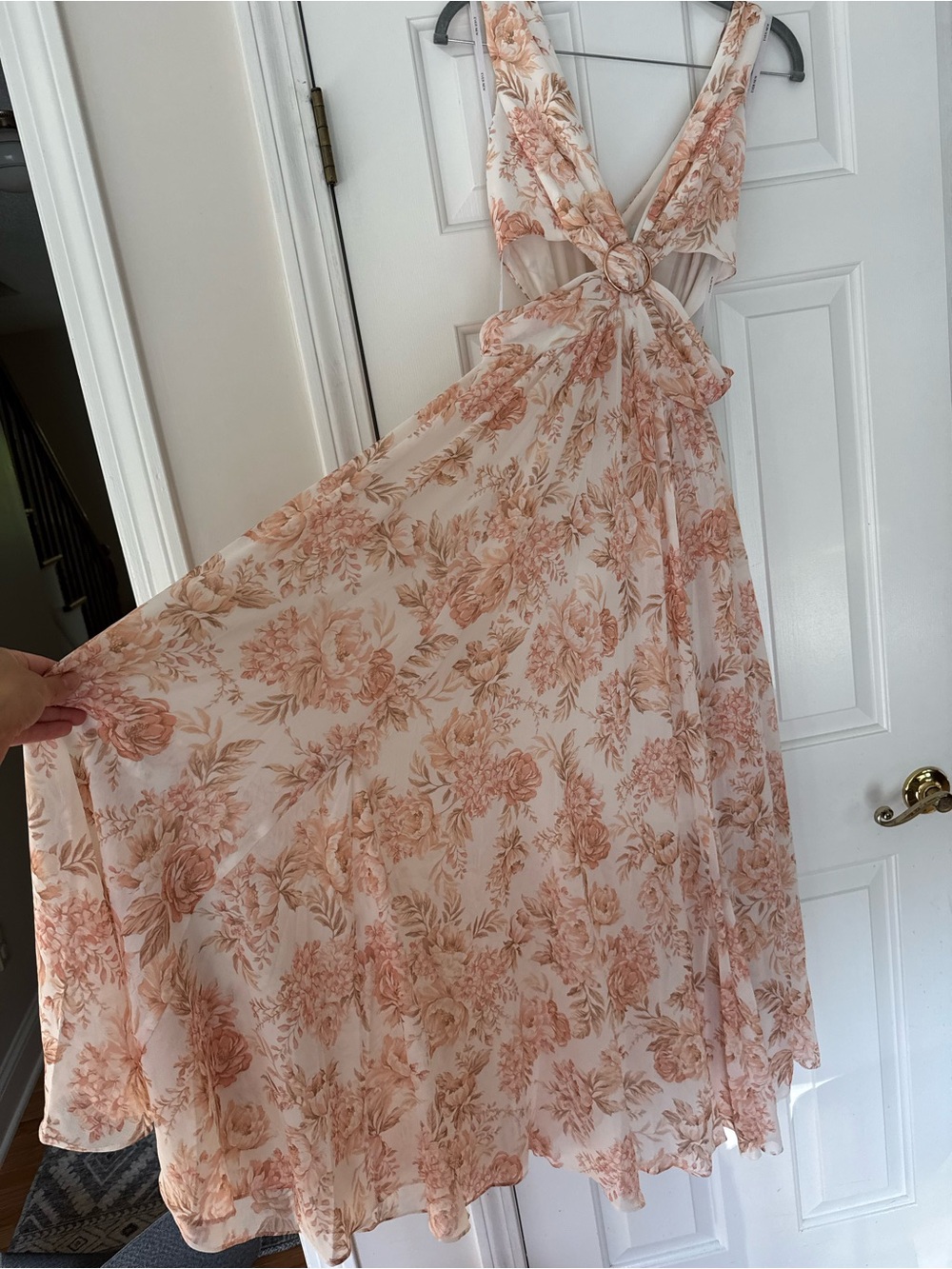 Ever New Blush Floral Maxi Dress with Knot Front
